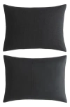 Vera Wang Waffle Piqué Duvet & Shams Set In Black