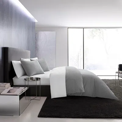 Vera Wang Waffle Pique Duvet Cover Set, King In Medium Gray