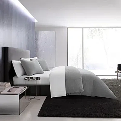 Vera Wang Waffle Pique Duvet Cover Set, Queen In Medium Gray