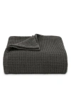 Vera Wang Waffle Weave Throw Blanket In Soft Charcoal