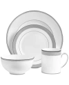 Vera Wang Wedgwood Dinnerware, Grosgrain 4-pc. Place Setting In Silver