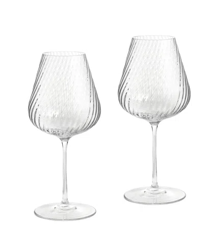 Vera Wang Wedgwood Swirl White Wine Glass, Set Of 2 In Clear