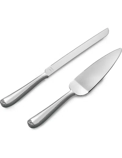 Vera Wang Wedgwood X Vera Wang Silver-plated Stainless-steel Cake Knife And Server Set