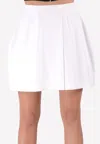 Vera Wang White Pleated Mini Skirt In White