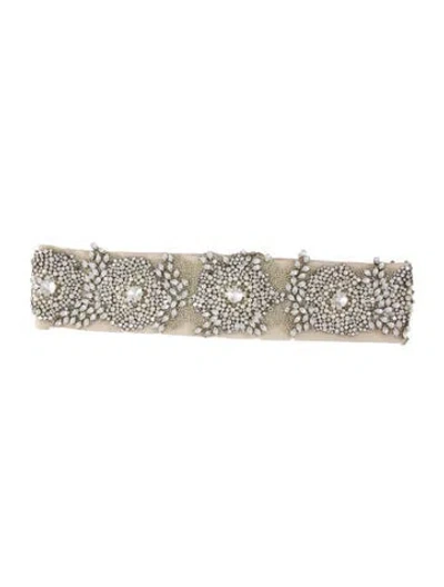 Pre-owned Vera Wang Wide Canvas Waist Belt In Neutrals