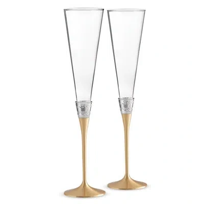 Vera Wang With Love Glass Flute In Silver;gold;clear
