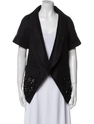 Pre-owned Vera Wang Wool Bolero In Black