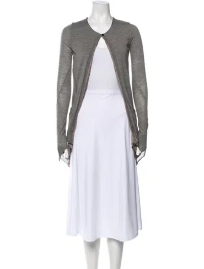 Pre-owned Vera Wang Wool Crew Neck Sweater In Gray