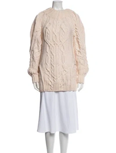 Pre-owned Vera Wang Wool Crew Neck Sweater In Neutrals