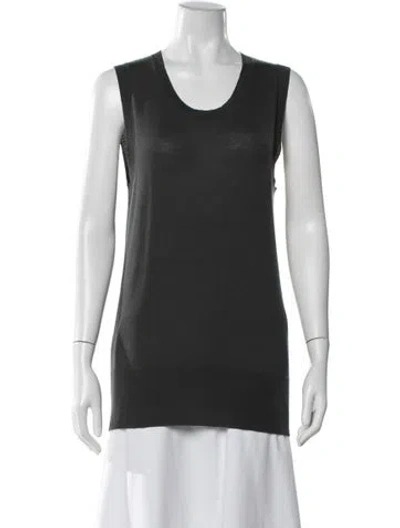 Pre-owned Vera Wang Wool Crew Neck Top In Gray