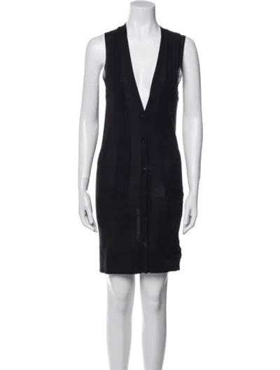 Pre-owned Vera Wang Wool Knee-length Dress In Blue