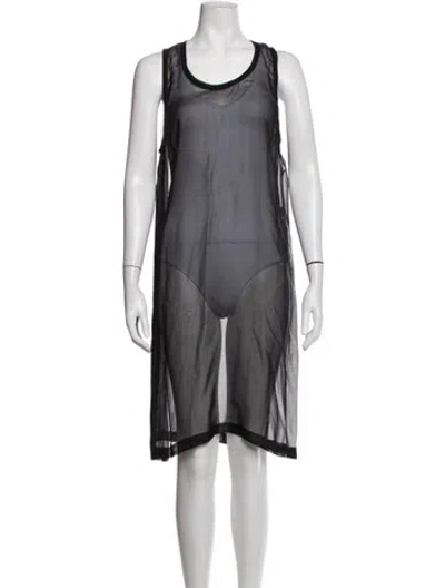 Pre-owned Vera Wang Wool Midi Length Dress In Grey