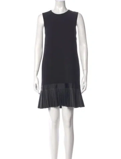Pre-owned Vera Wang Wool Mini Dress In Black