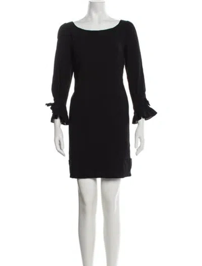 Pre-owned Vera Wang Wool Mini Dress In Black