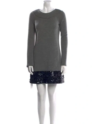 Pre-owned Vera Wang Wool Mini Dress In Green