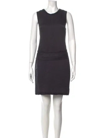 Pre-owned Vera Wang Wool Mini Dress In Grey