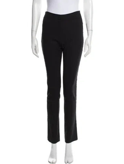 Pre-owned Vera Wang Wool Straight Leg Pants In Black