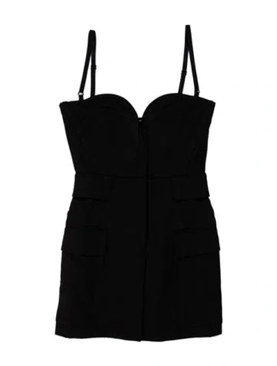 Pre-owned Vera Wang Wool Strapless Top In Black