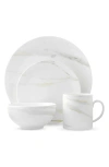 Vera Wang X Wedgwood Venato Imperial 4-piece Bone China Dinnerware Place Setting In White