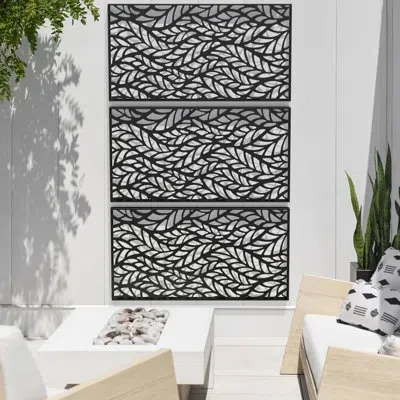 Veradek 2 Ft. H X 3.75 Ft. W Screen Series Flowleaf Privacy Screen In Black