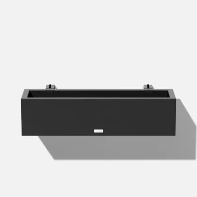 Veradek Block Series Railing Window Box Planter In Black