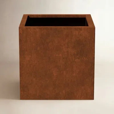 Veradek Corten Steel Series Cube Planter Box In Rust