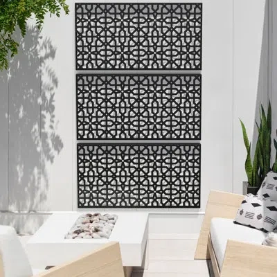 Veradek Screen Series Parilla Plastic Black Screen Panel (set Of 3)