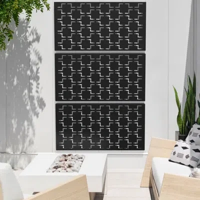 Veradek Screen Series Quadra Plastic Black Screen Panel (set Of 3)