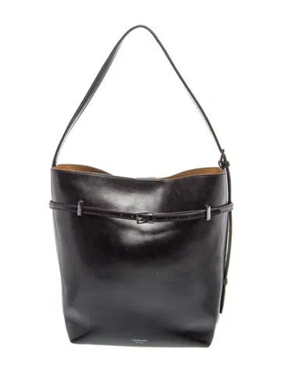 Pre-owned Verafied Leather Shoulder Bag In Black