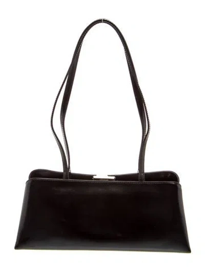 Pre-owned Verafied Leather Shoulder Bag In Black
