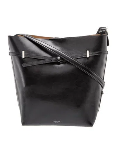 Pre-owned Verafied Leather Shoulder Bag In Black