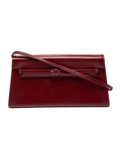 Pre-owned Verafied Leather Shoulder Bag In Burgundy