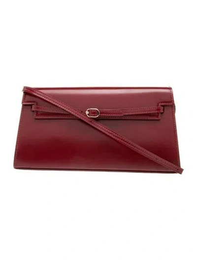Pre-owned Verafied Leather Shoulder Bag In Burgundy