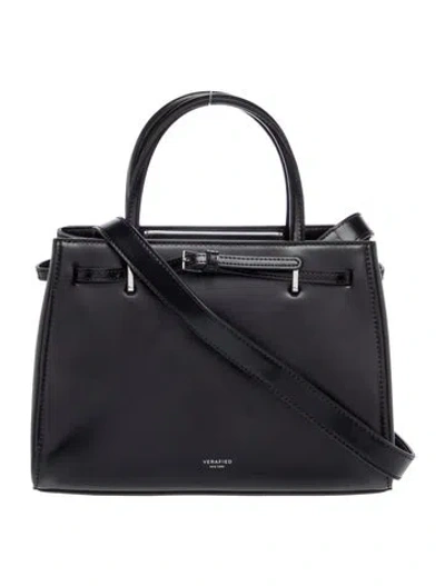 Pre-owned Verafied Leather Top Handle Bag In Blue