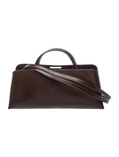 Pre-owned Verafied Leather Top Handle Bag In Brown