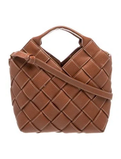 Pre-owned Verafied Leather Top Handle Bag In Brown