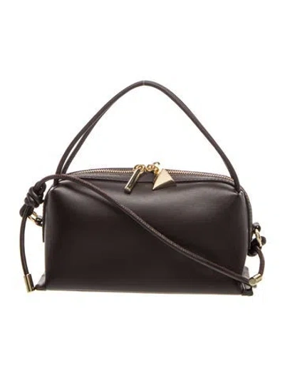 Pre-owned Verafied Leather Top Handle Bag In Brown