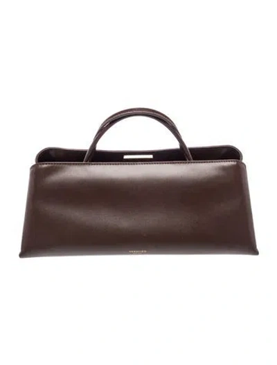 Pre-owned Verafied Leather Top Handle Bag In Grey