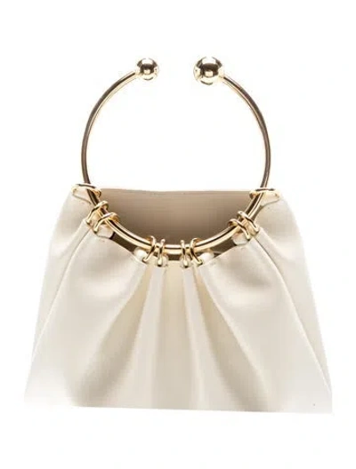 Pre-owned Verafied Leather Top Handle Bag In Neutrals