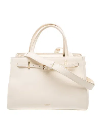 Pre-owned Verafied Leather Top Handle Bag In Neutrals