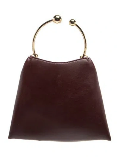 Pre-owned Verafied Leather Top Handle Bag W/ Tags In Burgundy