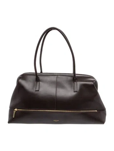 Pre-owned Verafied Leather Tote In Brown