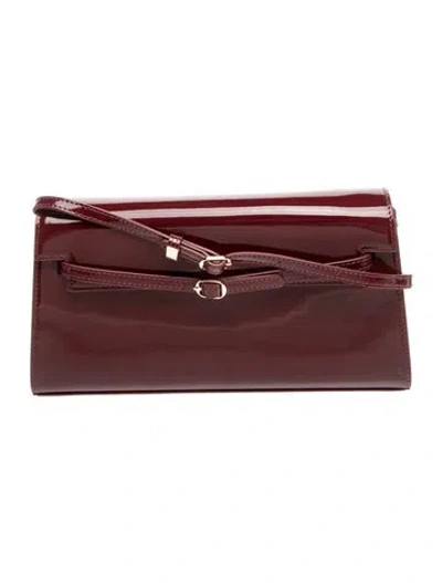 Pre-owned Verafied Patent Leather Shoulder Bag In Burgundy
