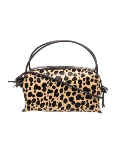 Pre-owned Verafied Ponyhair Top Handle Bag In Neutrals