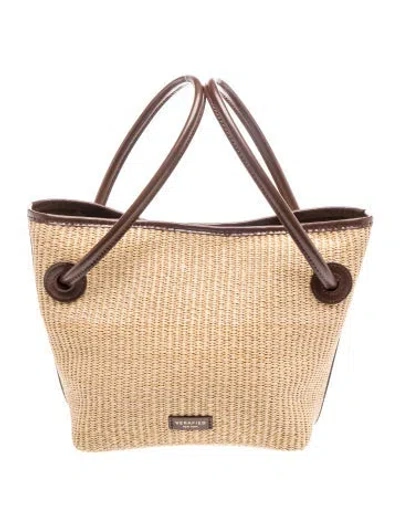 Pre-owned Verafied Raffia Tote In Neutrals