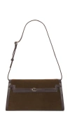 Verafied Suede Shoulder Bag In Brown