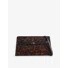 Verafied Womens Cheetah Selfridges X  Vera Leather Shoulder Bag In Brown