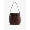 Verafied Womens Cheetah Selfridges X  Vera Small Leather Tote Bag In Brown