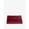 Verafied Womens Belted Leather Shoulder Bag Dark Cherry