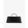 Verafied Womens Noir Interchangeable-strap Leather Clutch Bag In Black